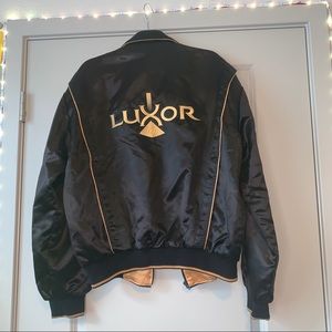 Luxor Hotel Las Vegas bomber jacket satin vintage 80s sz L